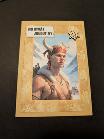 Viking warrior christmas card 