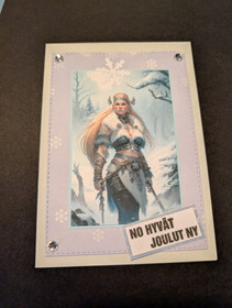 Viking warrior christmas card 