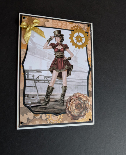 Steampunk woman card