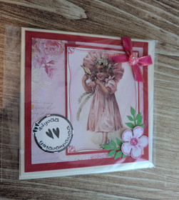 Valentine's day card with girl 