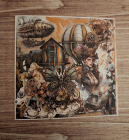 Card with Steampunk woman 