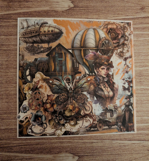 Kortti Steampunk nainen 