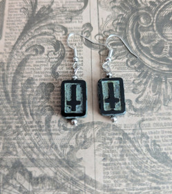 Black cross earrings