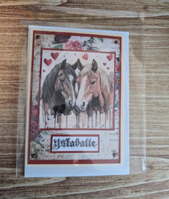 Valentine's day card with horses