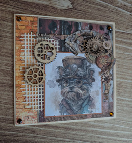 Steampunk dog card