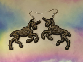 Luuranko yksisarvinen korvakorut 