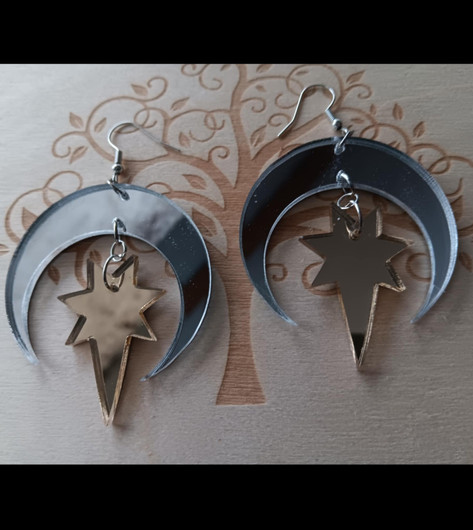 Moon and star earrings