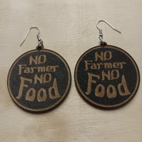 No Farmer, No Food earrings Dark