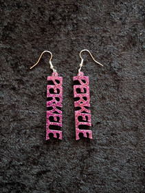 Tumma pinkki glitter Perkele korvakorut 