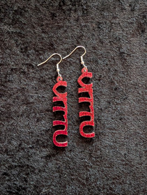 Glitter punainen vittu korvakorut 