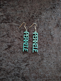 Turkoosi glitter Perkele korvakorut 