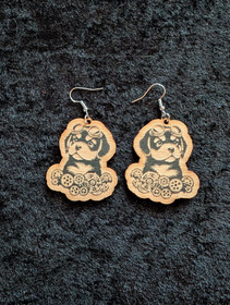 Steampunk dog earrings