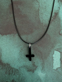 Black inverted cross necklace 