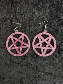 Pinkit glitter pentagrammi korvakorut 