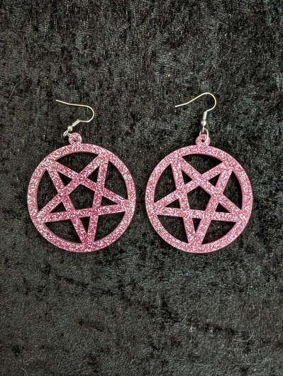 Pinkit glitter pentagrammi korvakorut 