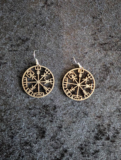 Black Vegvisir earrings