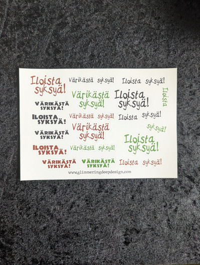 Autumn text sticker sheet A5
