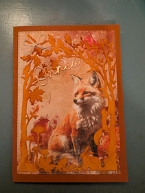 Autumn themed fox card