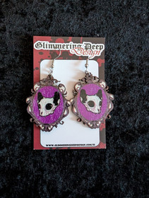 Gothic cat earrings 