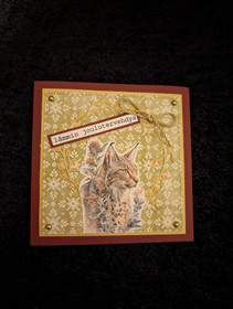 Christmas card with a lynx