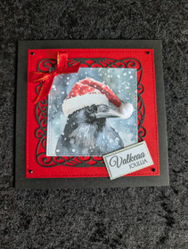 Christmas crow card