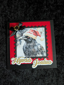 Christmas crow card