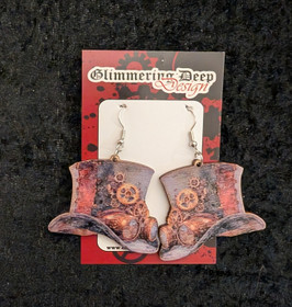Steampunk hat earrings