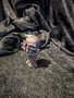 Black beeswax skull candle 