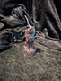 Black beeswax wolf candle 