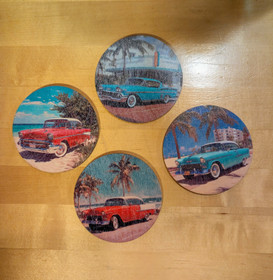 Old cars coaster set