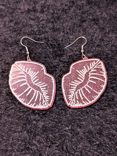 Pink lip earrings 