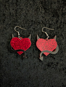 Devil earrings red