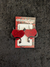 Devil earrings red