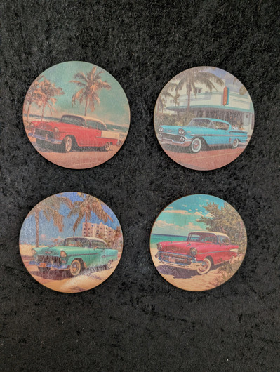 Old cars coaster set