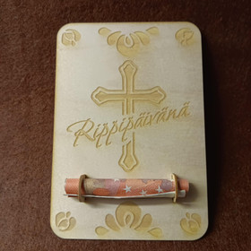 Wooden money card on the day of confirmation