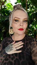 Heart panther earrings
