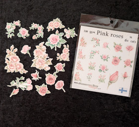 Die cuts pink roses