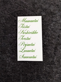Green viikonpäivät text sticker sheet