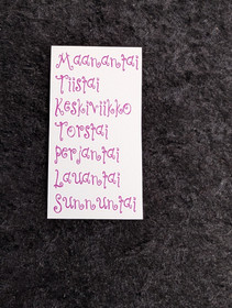 Violet viikonpäivät text sticker sheet