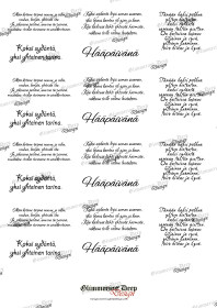 Runo tekstiarkki hääpäivänä 