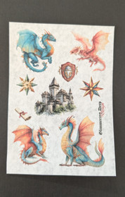 Washi sticker sheet dragons