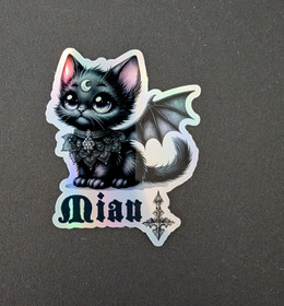 Hologram vinyl sticker Meow