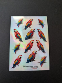 Parrot hologram vinyl sticker sheet