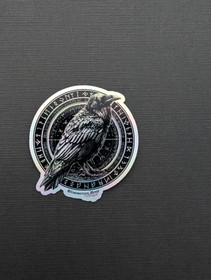 Hologram sticker raven