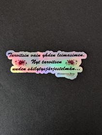 Vinyl hologram text sticker tarvitsin vain yhden leimasimen 