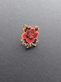 Wooden rose pin