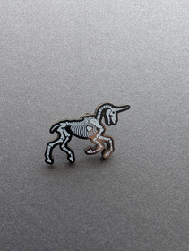 Skeleton unicorn pin