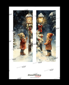 Long card picture children and lantern 2