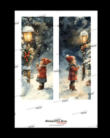Long card picture children and lantern 1