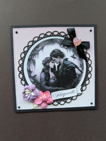 Wedding couple card raven lilac